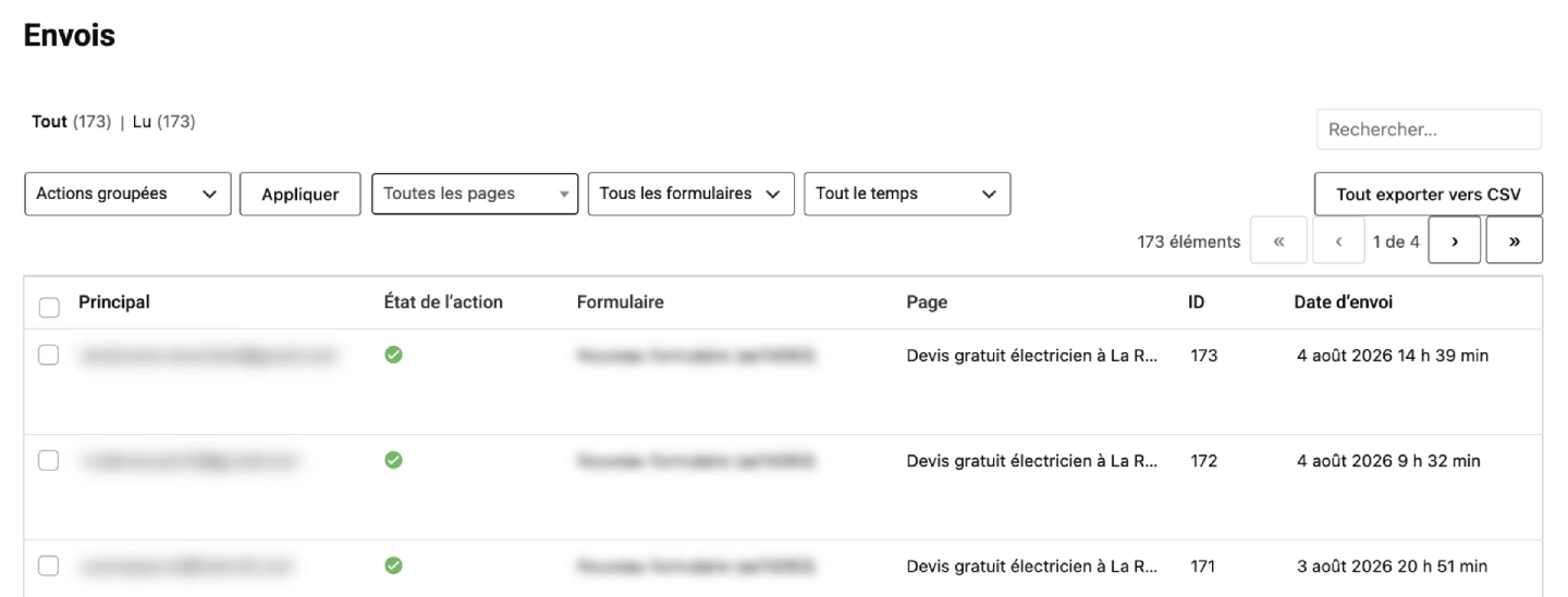 173 demandes de devis générées via Google