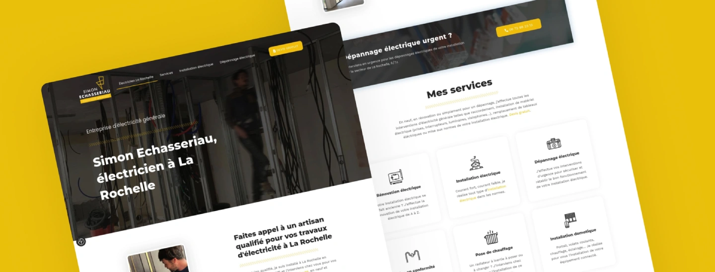 Site internet d'artisan créé par Pixel Marin - La Rochelle Elec