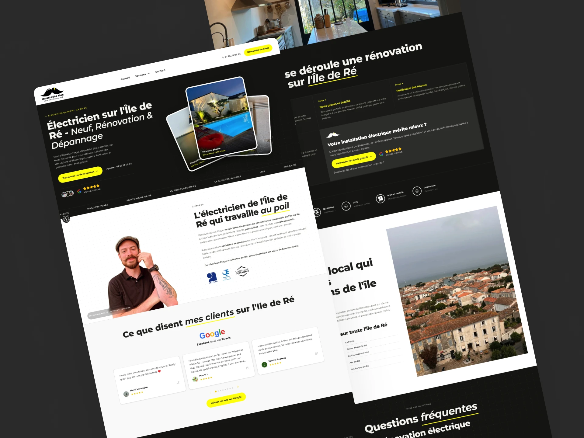 Site internet Moustache Elec – électricien Île de Ré
